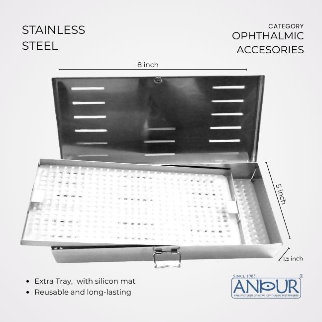 Ankur Sterilization Box With Silicon Mat, Double Tray